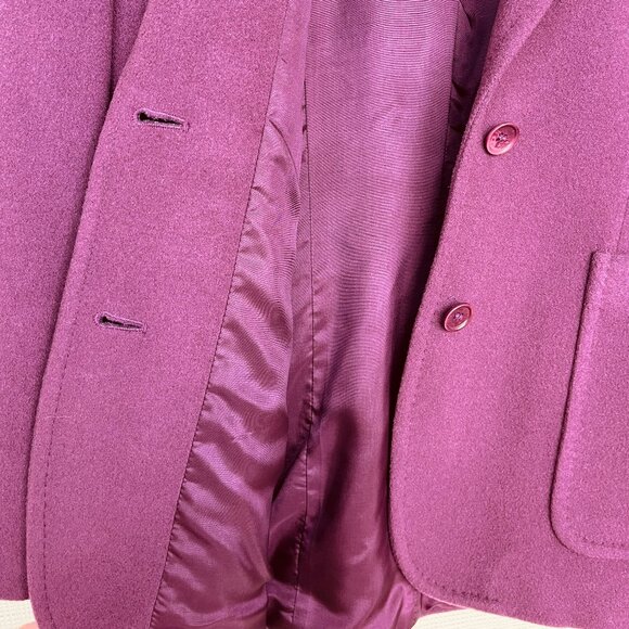 Vintage Cashmere Wool Longline Blazer Two Button Vintage Woolmark Blend Size 6 - Picture 12 of 16